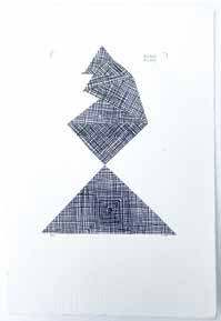 Taxes 1, 2017, by Rachel Hornaday. Collage, printed envelopes, Rives BFK paper.