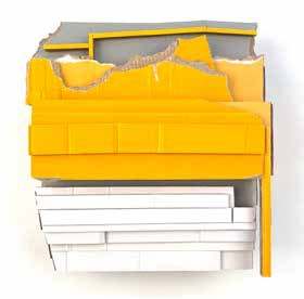 Re-STRUCTURE 19 (Embankment), 2024, by Ryan Sarah Murphy. Found (unpainted) cardboard, foamcore.