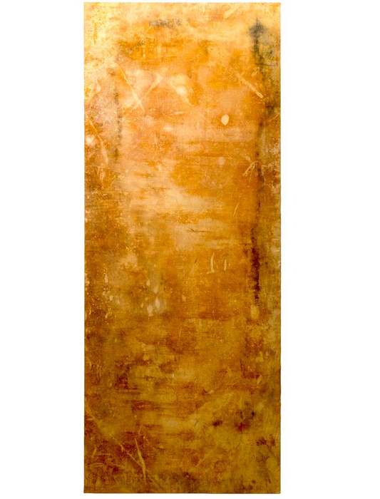 Pillars of Creation, 2023, by Coby Kennedy. Ballistic grade Kevlar®, steel, rust.
