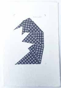 National Grid 1, 2017, by Rachel Hornaday. Collage, printed envelopes, Rives BFK paper.