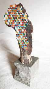 Skull, 2026, by Jos Prol. Painted salvaged wood.