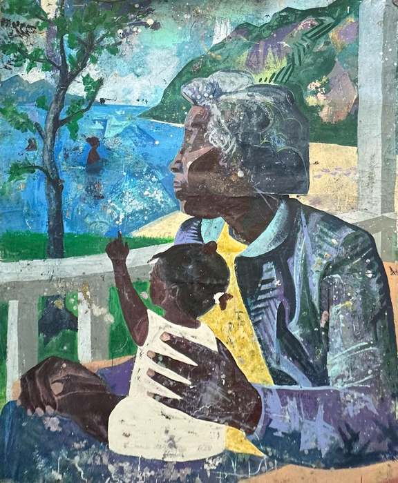 New Beginnings, 2025–2026, by Bobby K. Hill. Mixed media, paint on canvas.