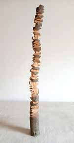 Beech Time Lock, 2025, by Jos Prol. Salvaged wood.