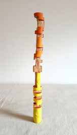 Beech Time Lock 2, 2025, by Jos Prol. Painted salvaged wood.