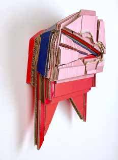 Partition, 2021, by Ryan Sarah Murphy. Found (unpainted) cardboard, foamcore.