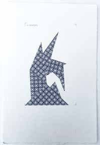 National Grid 2, 2017, by Rachel Hornaday. Collage, printed envelopes, Rives BFK paper.