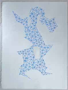 Dragon, 2026, by Rachel Hornaday. Collage, printed envelopes, Rives BFK paper.