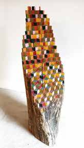 Leviathan 2, 2024, by Jos Prol. Painted salvaged wood.