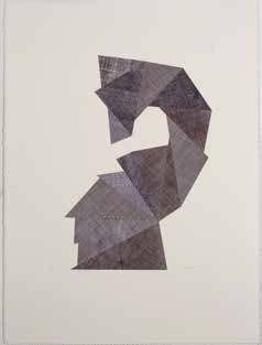 Serpent, 2016, by Rachel Hornaday. Collage, printed envelopes, Rives BFK paper.