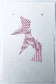 Sprint 2, 2017, by Rachel Hornaday. Collage, printed envelopes, Rives BFK paper.