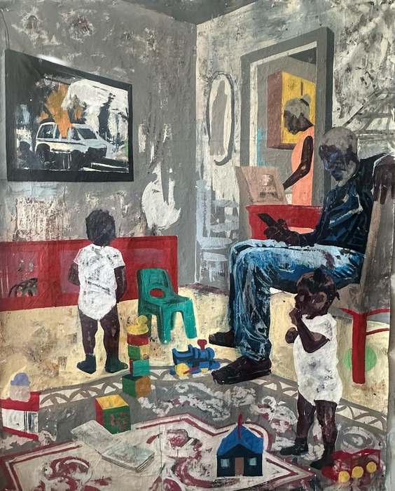 Seen This Before, 2025–2026, by Bobby K. Hill. Mixed media, paint on canvas.